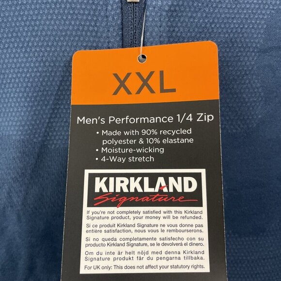 NEW Kirkland Signature Men’s Blue Camo Performance 1/4 Zip Top, Sizes 2XL - Picture 4 of 6